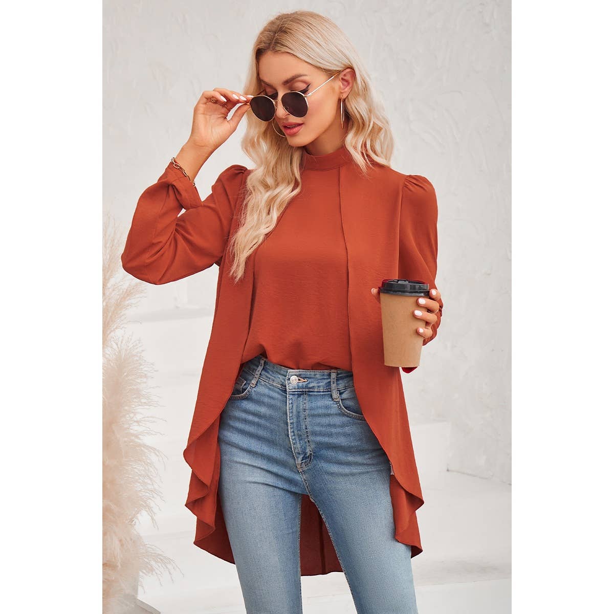 Hi Low Solid Loose Fit Top