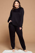Plus Size Solid Loungewear Set