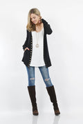 Side-Pocket Snap Button Cardigan
