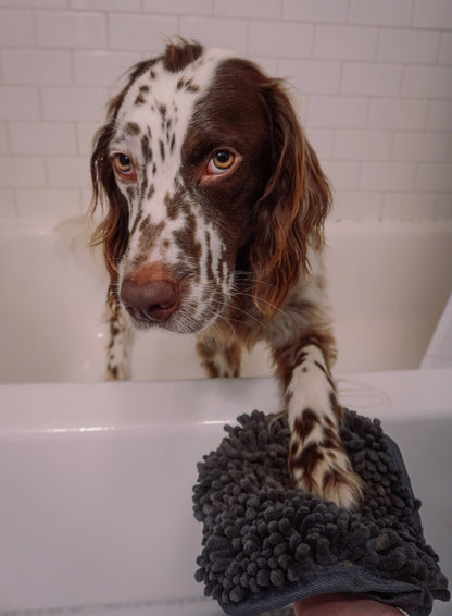 Tall Tails Grey Clean Paws Drying Mitt