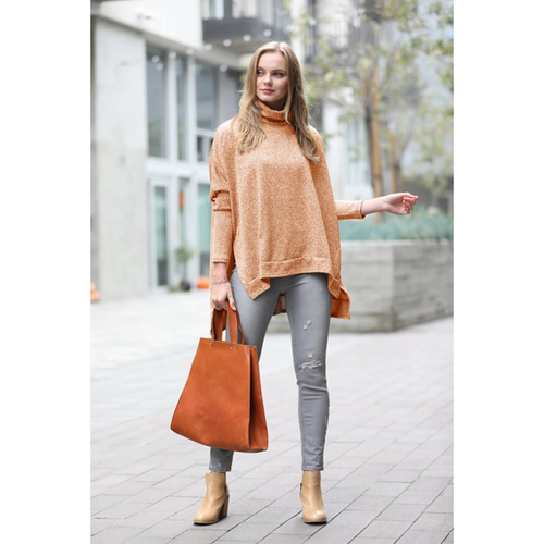Cowl Neck Hi-Low Sweater
