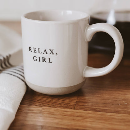 Relax, Girl Stoneware Coffee Mug