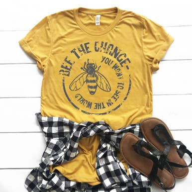 Bee The Change  Screen Print Heat Transfer