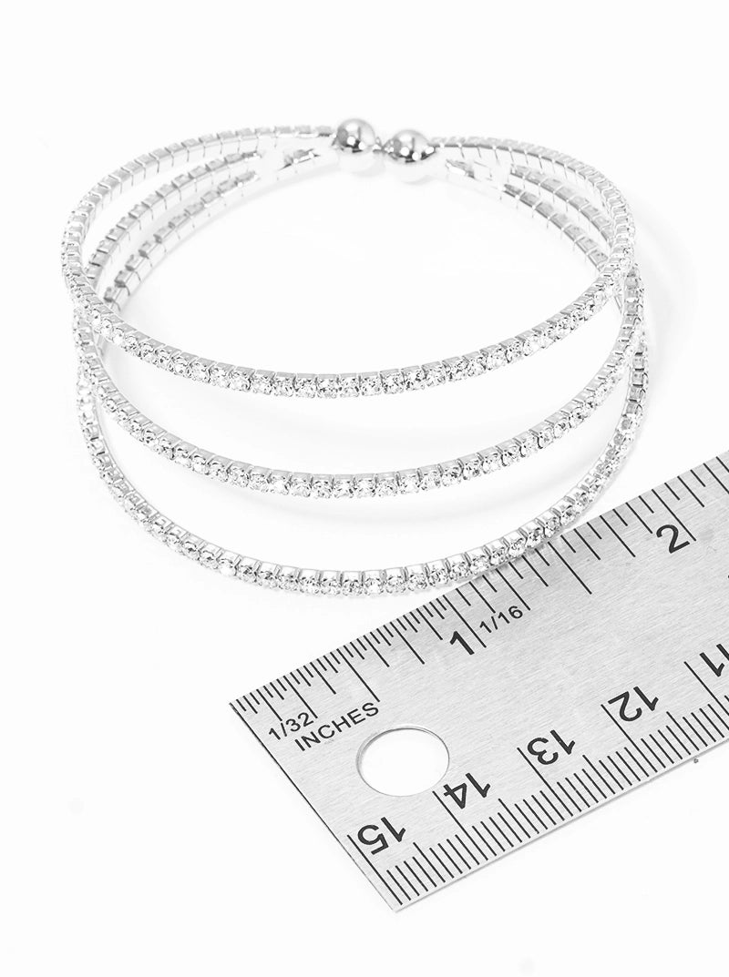 Rhinestone Triple Row Bracelet