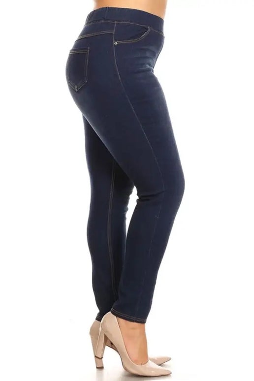 Perfectly Plus Solid Blue Jeggings