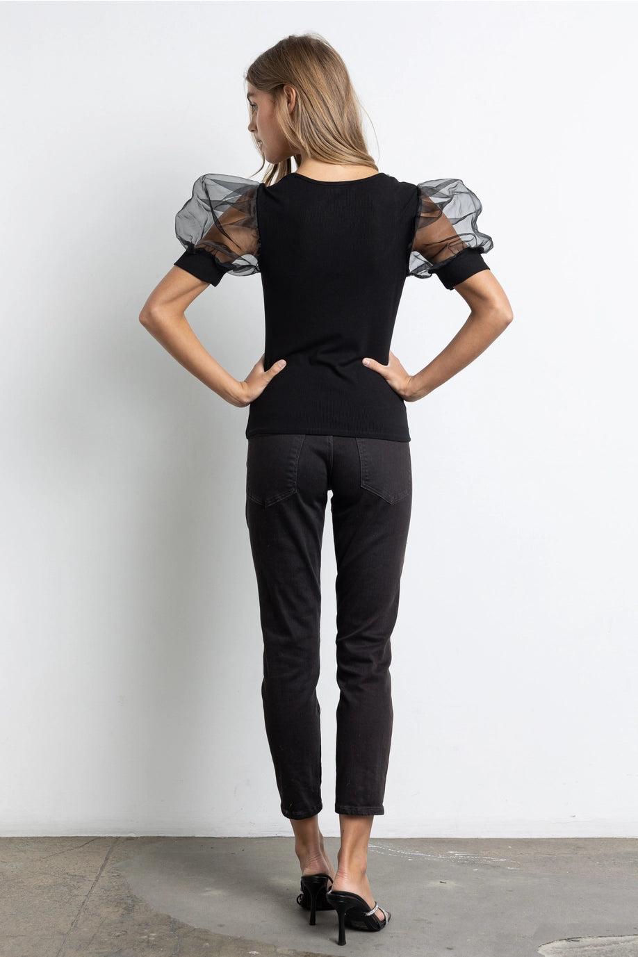 Embellished Puff Sleeve Top