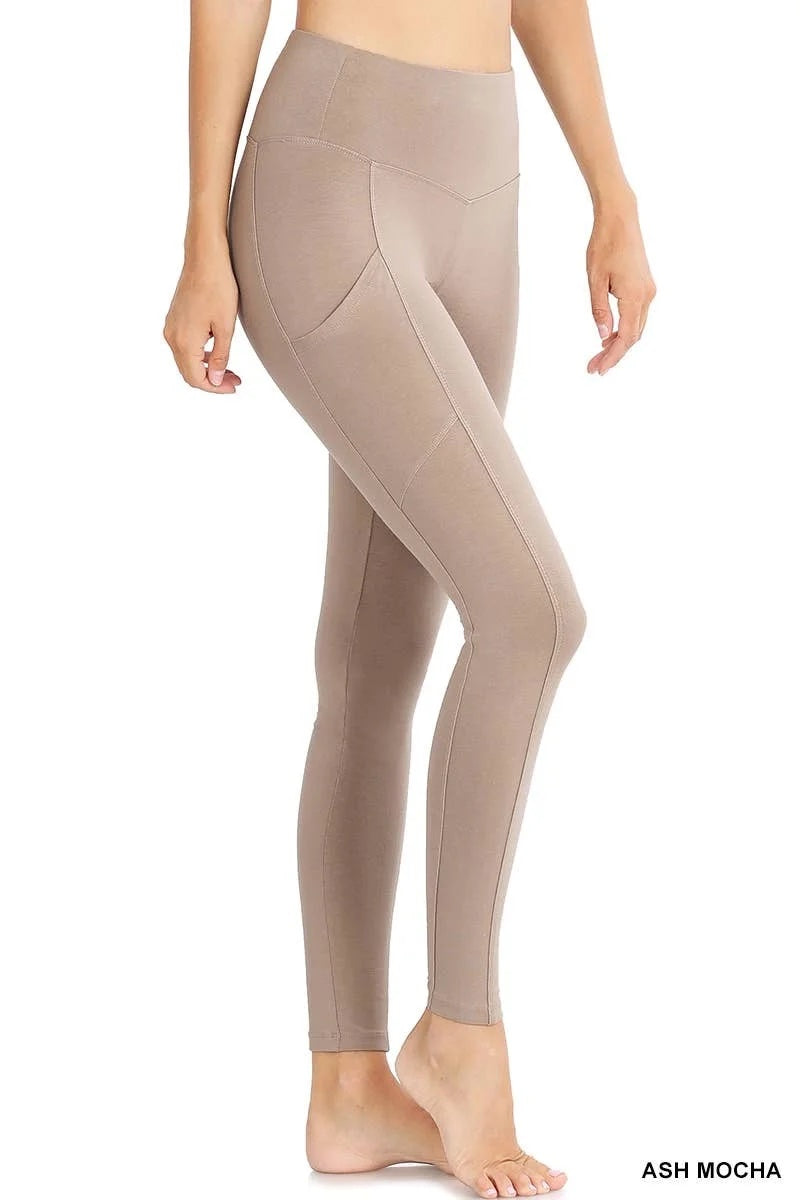 Wide Waistband Side Pocket Leggings