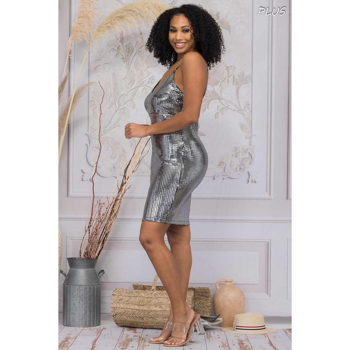 Silver Sequin Tank Dress