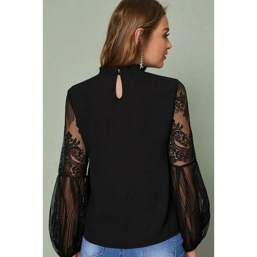 Sweet Lace Long Sleeve Blouse
