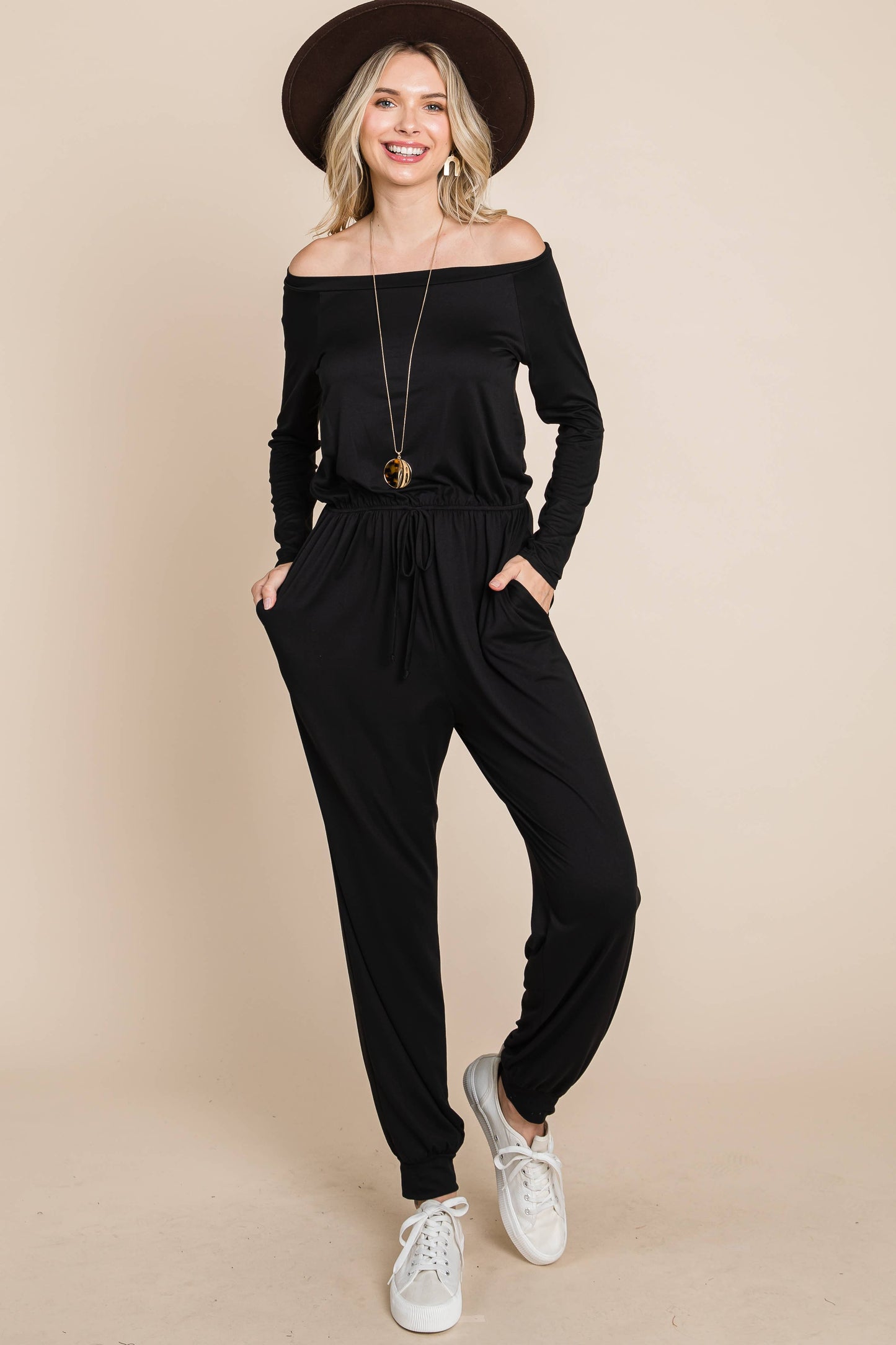 Off Shoulder Casual Jumpsuit