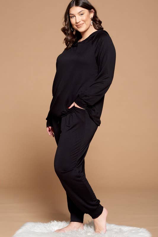 Plus Size Solid Loungewear Set