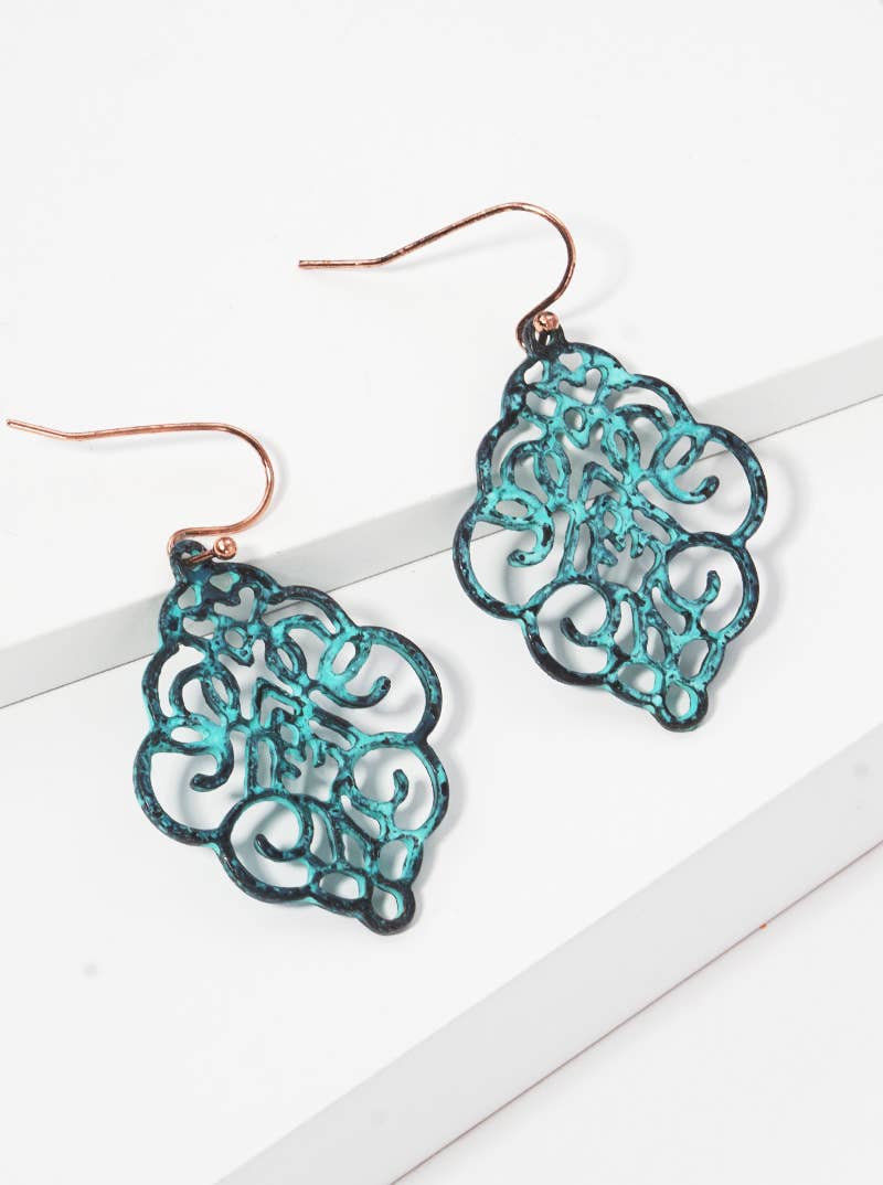 Moroccan Filigree Drop Earrings - Bella Rosa Boutique